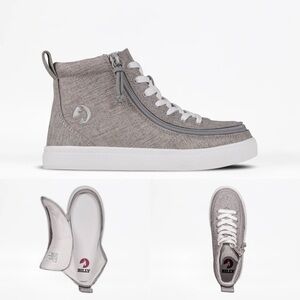Billy Kids Grey High-Top Sneakers with Side Zip